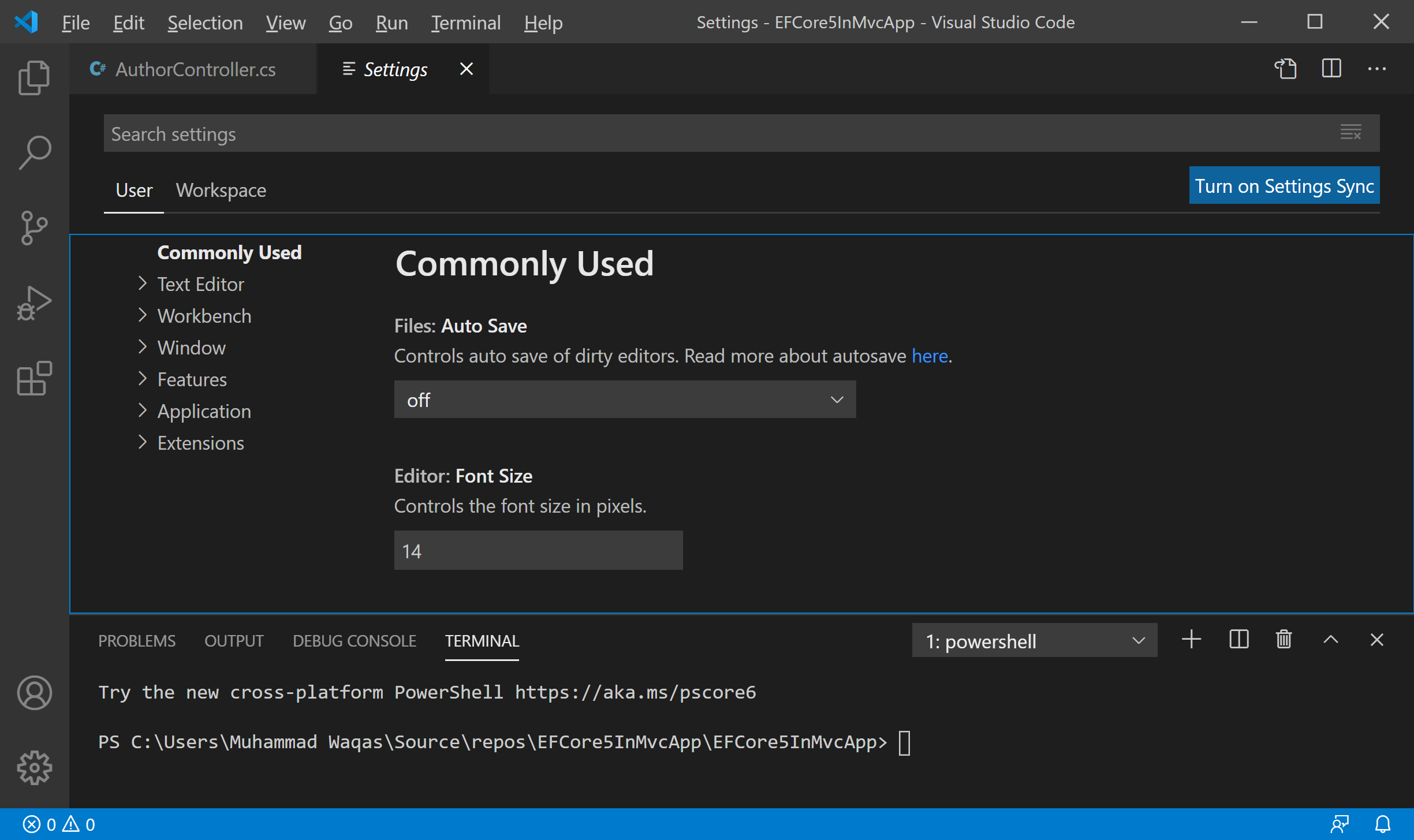 visual studio code analysis settings