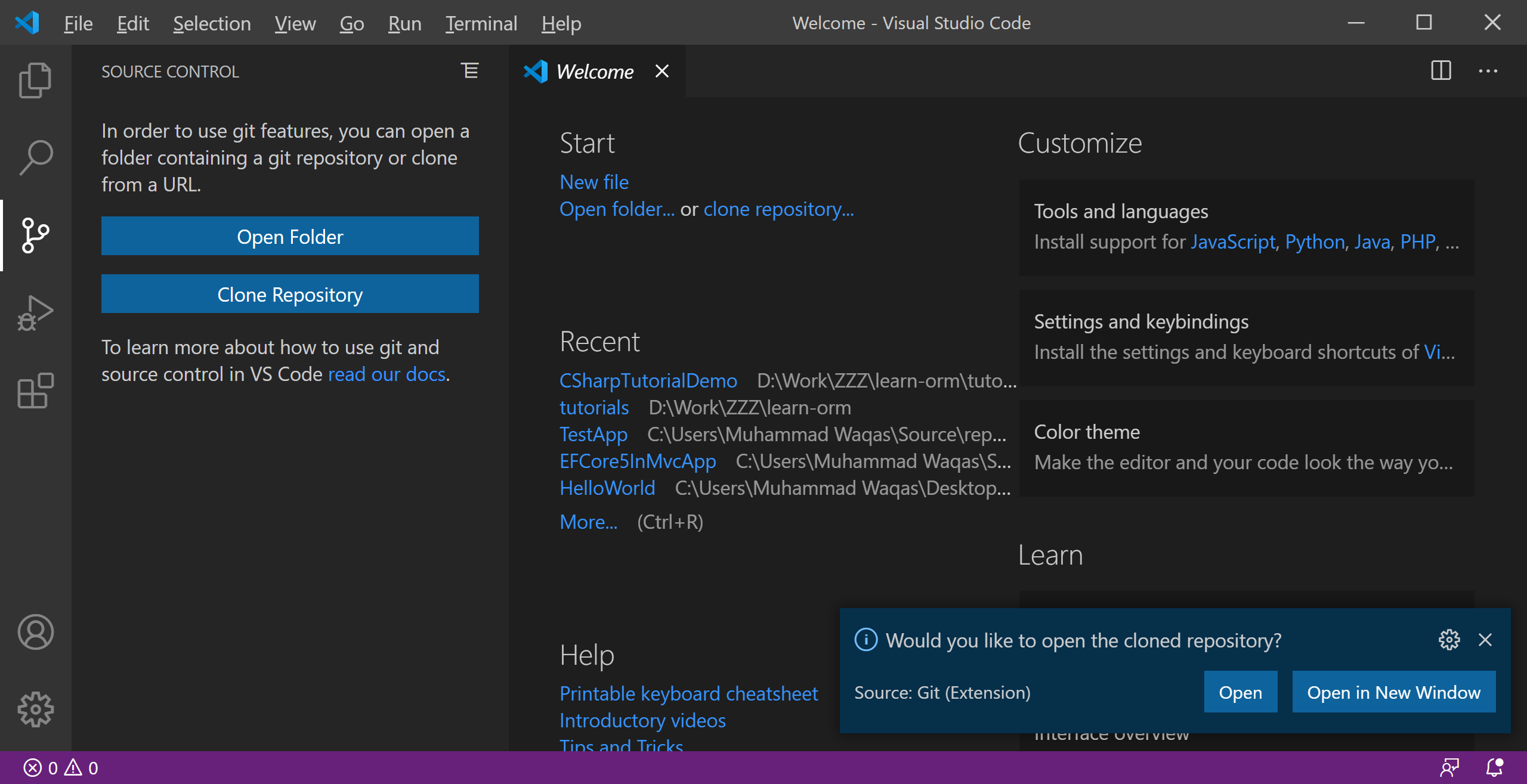 ms visual studio git plugin